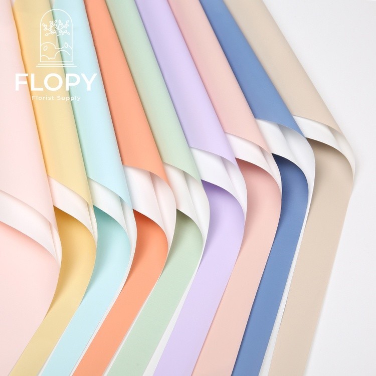 

[5 Lembar] Cellophane Bicolor Putih Pastel / Wrapping Paper Buket Bunga / Tissue Bunga - FWSA