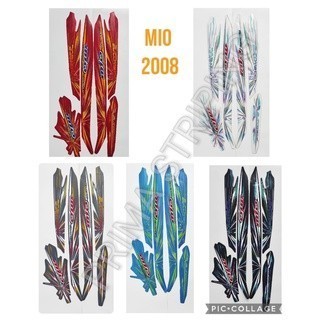 STRIPING STIKER MOTOR MIO SPORTY SMILE 2008 MERAH
