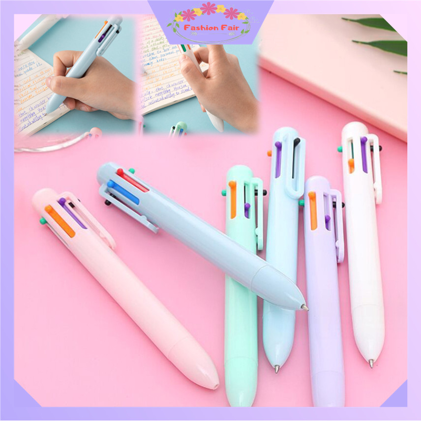 

FASHION FAIR - S5979 Pulpen Warna Mekanik Pastel Color / 6 In 1 Warna Pulpen Multicolor / Pulpen Warna Warni / Pulpen Sekolah Multicolor