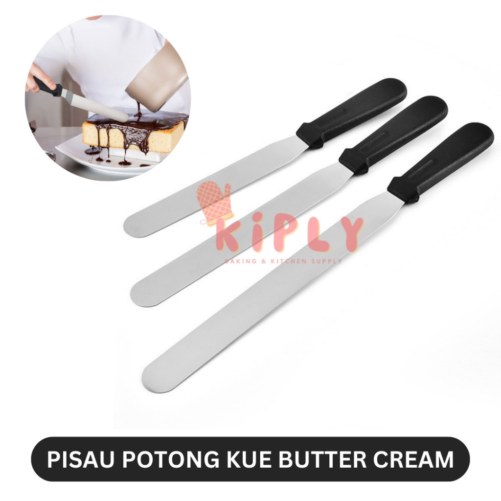 PISAU POTONG KUE BUTTER CREAM/PISAU ROTI STAINLESS / PISAU CAKE / PISAU ROTI TAJAM 2 SISI/ KNIFE BRE