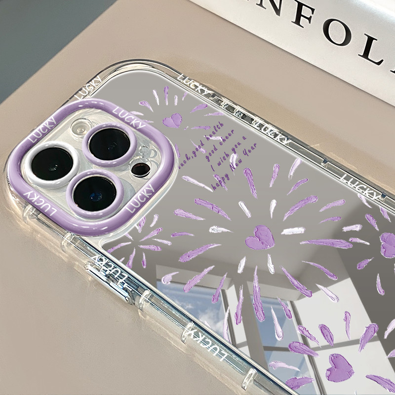 Case keras dengan bunga api mekar Case hp iPhone 11 PRO MAX XS XR 12 13 14 15 PLUS