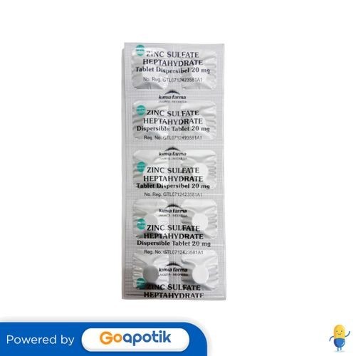Zinc Sulfate Heptahydrate Kimia Farma 20 Mg Strip 10 Tablet