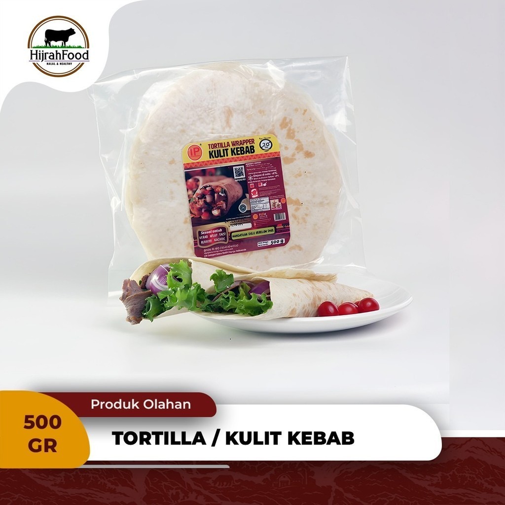 

IndoPertama Kulit Kebab Tortilla Wrapper Nachos Taco Burrito 500 gram