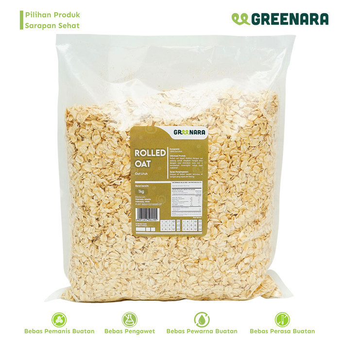 

HEMAT! Greenara Oat Utuh 1 Kg / Rolled Oat