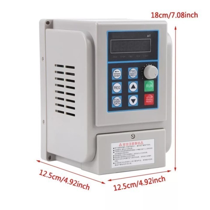 AT1 Single Phase to Three Phase 220V VFD Motor Inverter 450w 750w 1.5Kw 2.2 Kw - AT1 2200W PUTIH