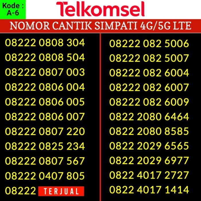 Perdana Nomor Cantik Simpati 4G Couple Murah 700 600 400 200