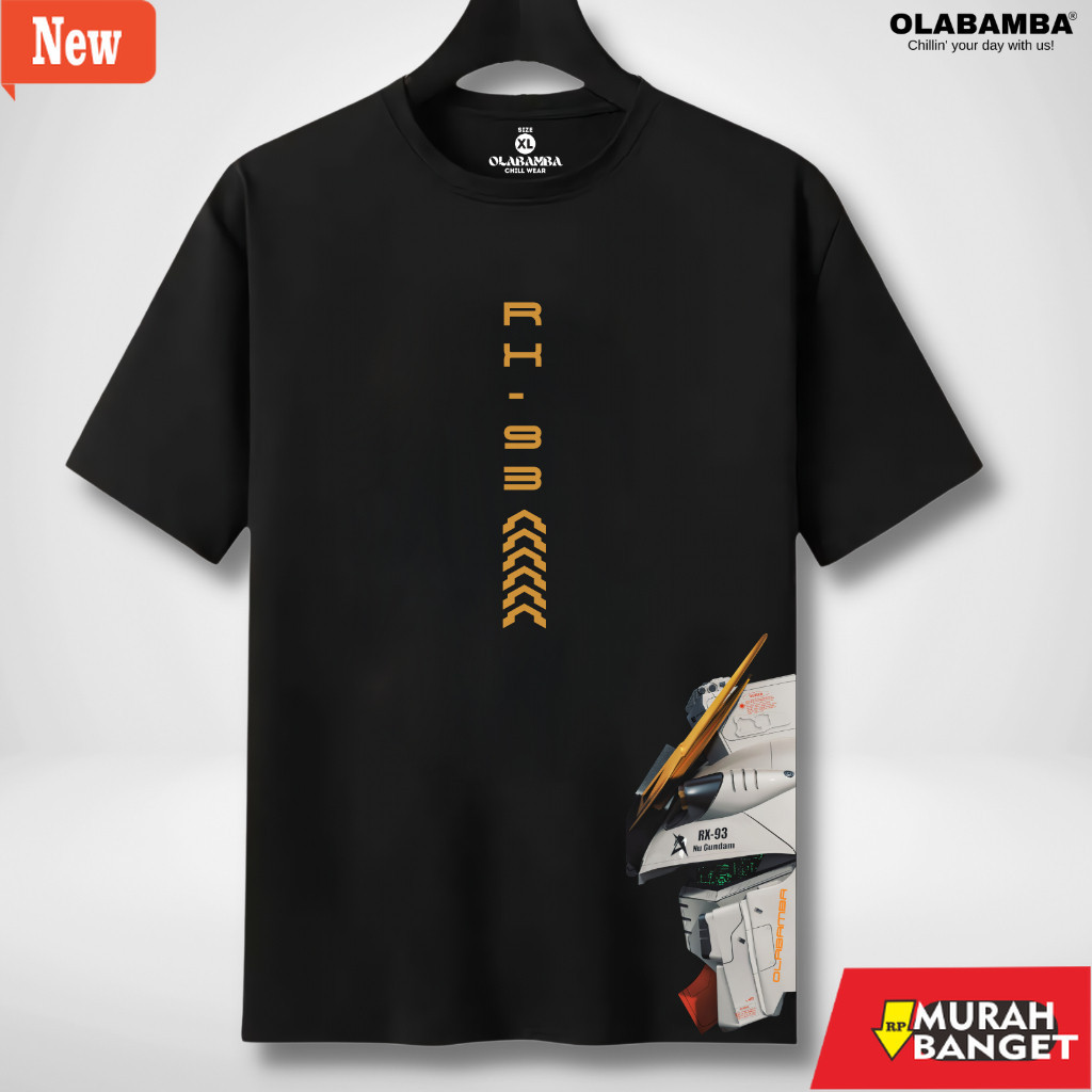 Kaus basic korea jumbo yg lagi viral- Kaos Pria Wanita Baju Distro Gundam RX-93  Futuristic 2.0 T-sh