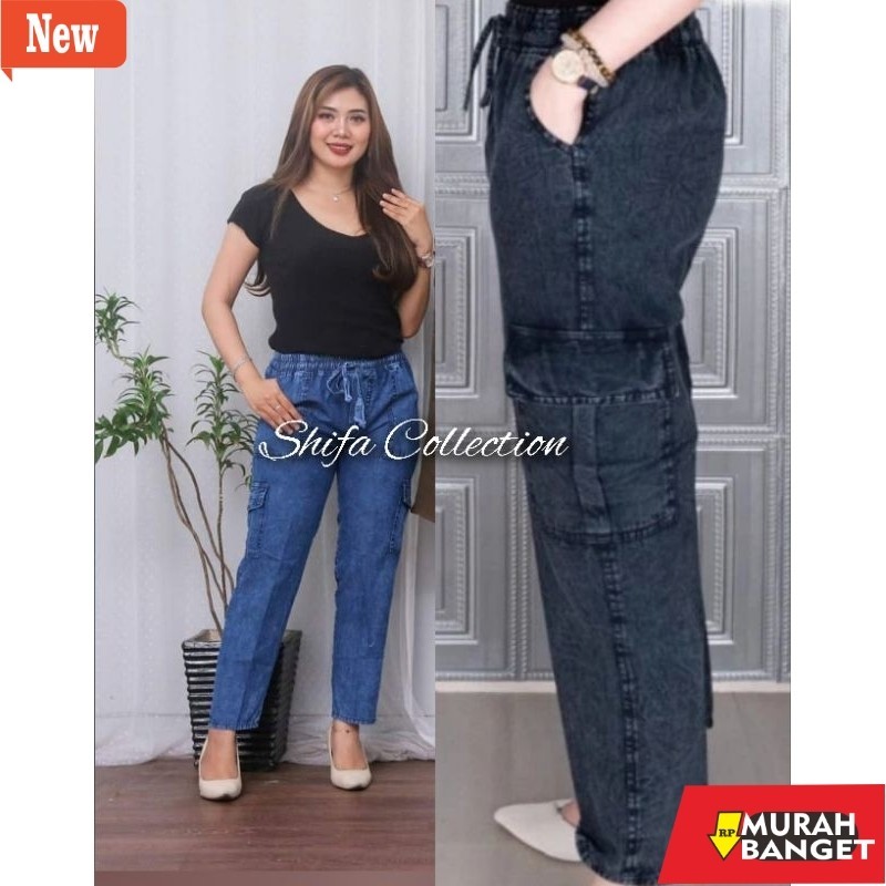 Celana cargo polos jumbo yg lagi viral Celana Cargo Wanita Jumbo / Celana Cargo Wanita / Celana Jean