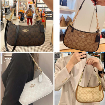 Coach Teri Shoulder Bag Coach Bahu Wanita Coach Sling Bag In Signature Canvas Coach Tas Selempang