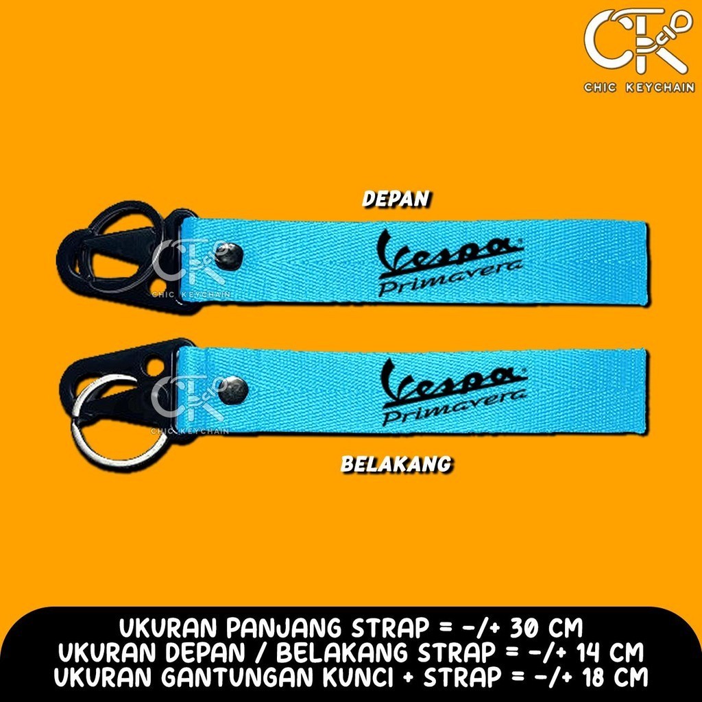 ChicKeyChain Vespa Matic Old Primavera Gantungan Kunci Strap Motor Simple Souvenir Nilon Sanphook