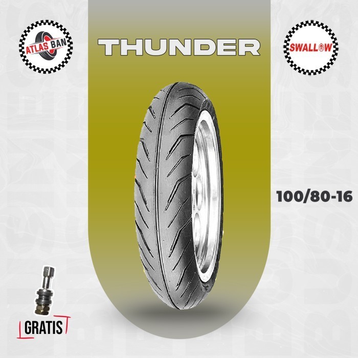 Ban Motor NOUVO SKYWAVE HAYATE SWALLOW THUNDER 100/80 Ring 16 Tubeless