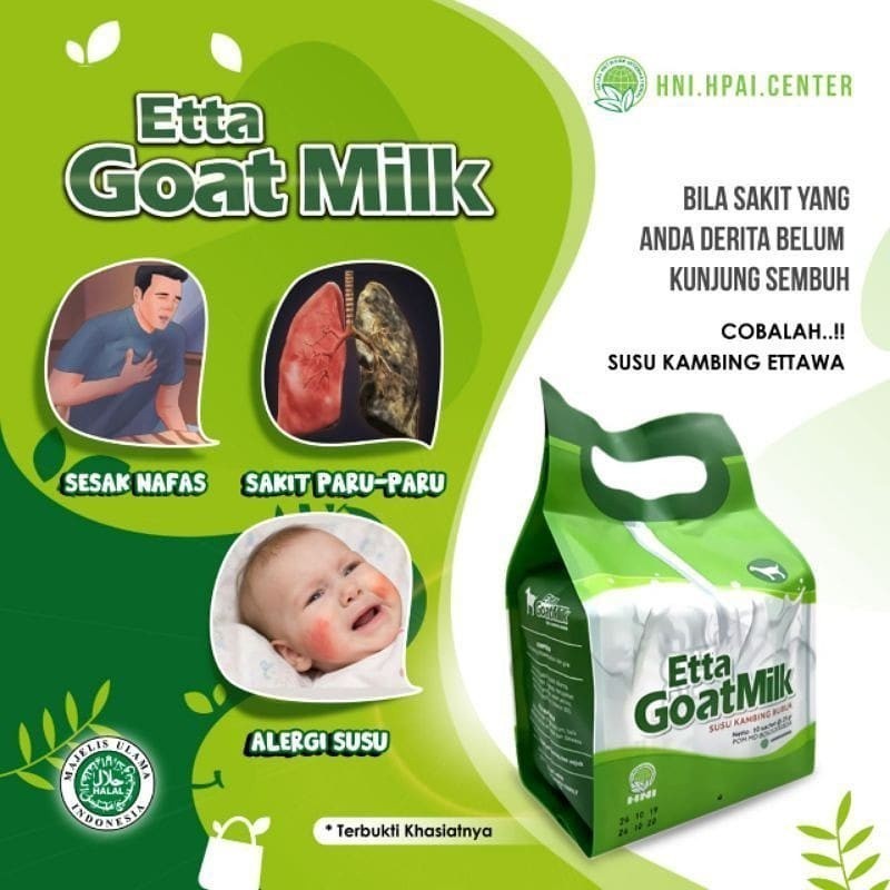 

ACEH.ANSJ Etta Goat Milk - Susu Kambing Ettawa Bubuk Original Berkhasiat Menyembuhkan Asma Dan Pengganti Asi Asli Rekomended - HNI BPOM