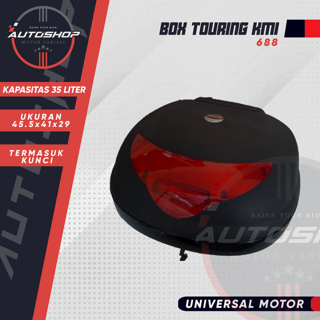 Box Motor  KMI Touring Box Bagasi Barang Motor 35 LITER  688 Universal Motor