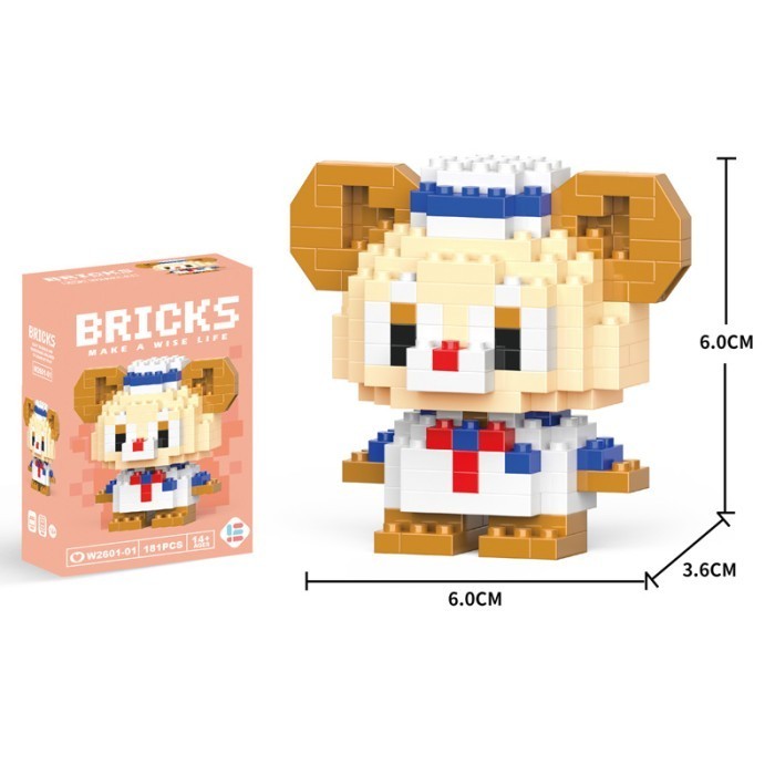 Mainan Anak Perempuan Brick Nano Block Kuromi Sanrio DIY karakter kartun Susun Mainan - Duffy
