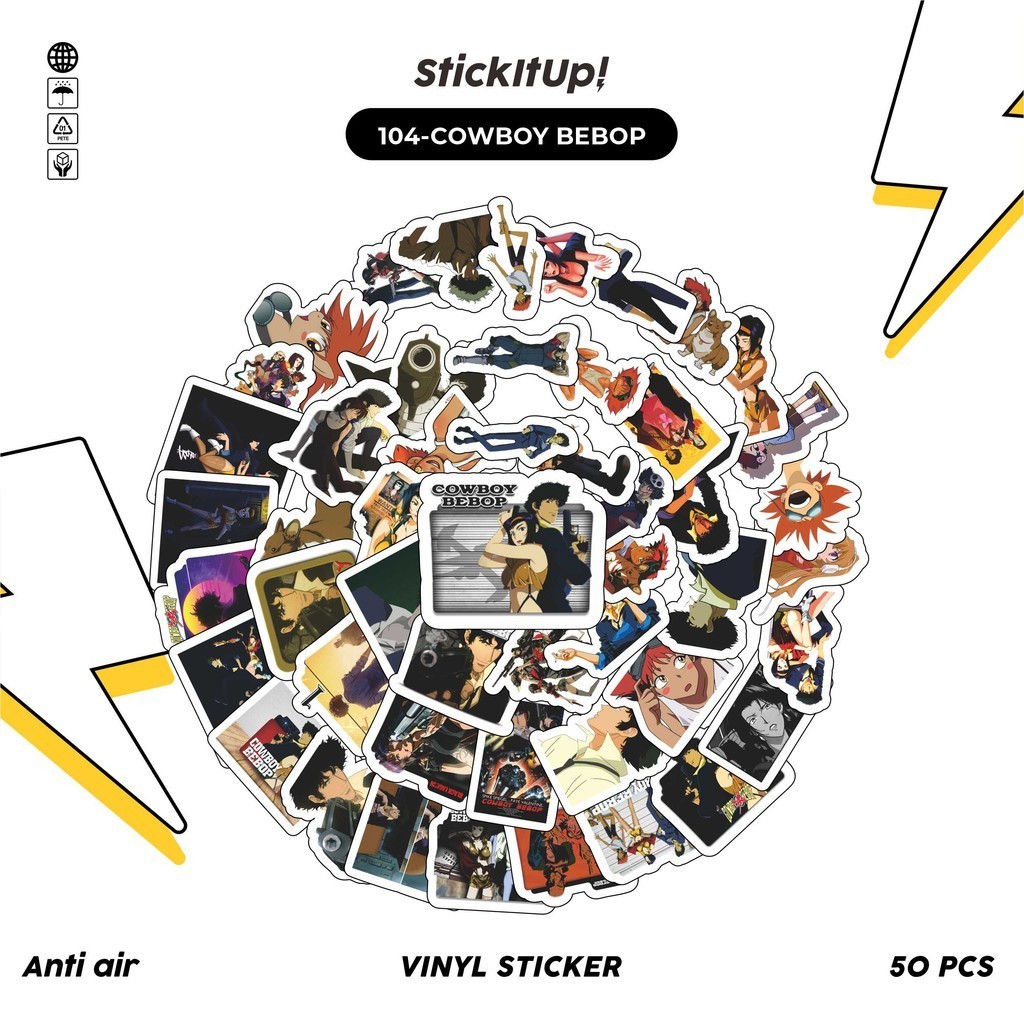 

COD100 Pcs Stiker Anime Cowboy Bebop Anti Air Untuk Dekorasi Notebook Sepeda Skateboard Handphone DIY