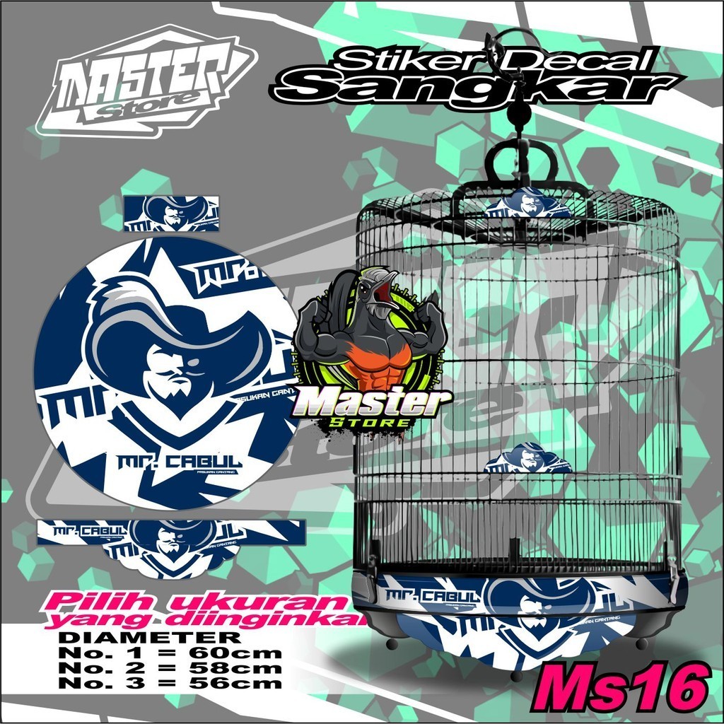 Stiker Decal Sangkar Bulat Murai MR High Quality BISA REQUEST