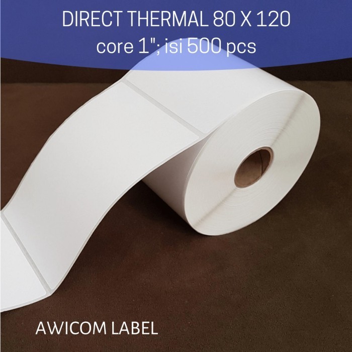 

promo ✨ -Label Barcode Direct Thermal 80x120 80 x 120 core 1" isi 500 pcs - NON PREMIUM