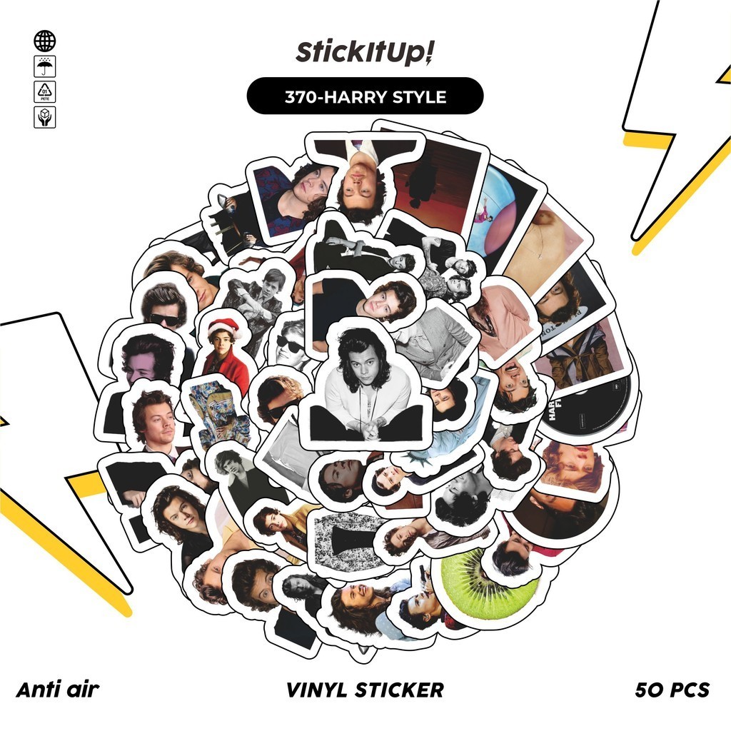 

COD✨ 50 Pcs Stiker Pack Motif Harry style Lucu Aesthetic Vynil Waterproof untuk Freebies Sticker Buku Journal Casing HP Laptop