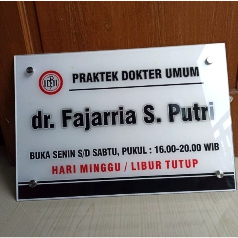 

Akrilik Papan Nama Praktek Apoteker-Dokter-Bidan | Papan Usaha Akrilik Custom Dokter | Custom Papan Penanda Praktek