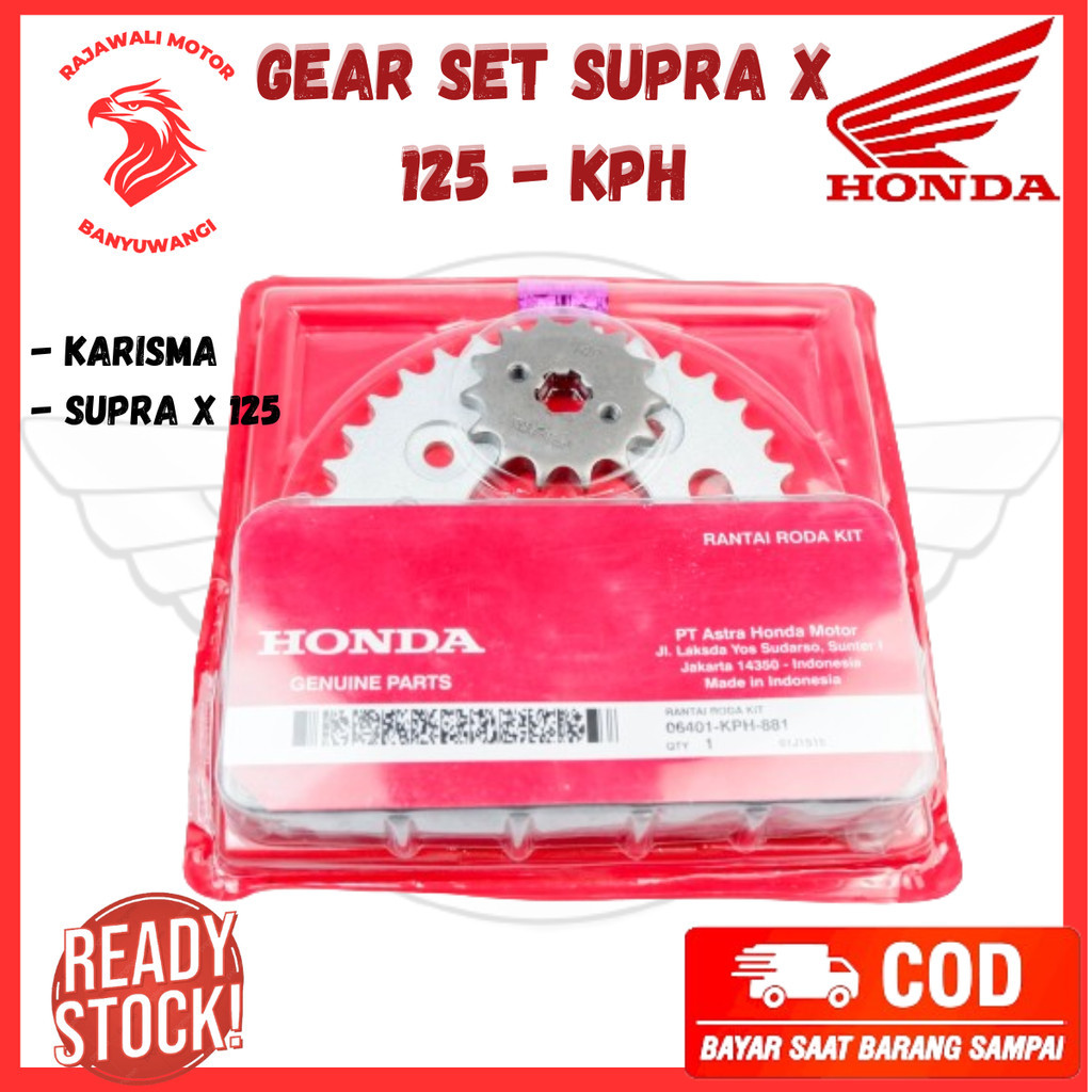 gIr set supra x 125 - gear set supra x125 - rantai motor supra x 125 - gir motor honda karisma KPH