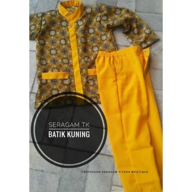 M67YG Seragam TK/ PAUD batik kuning