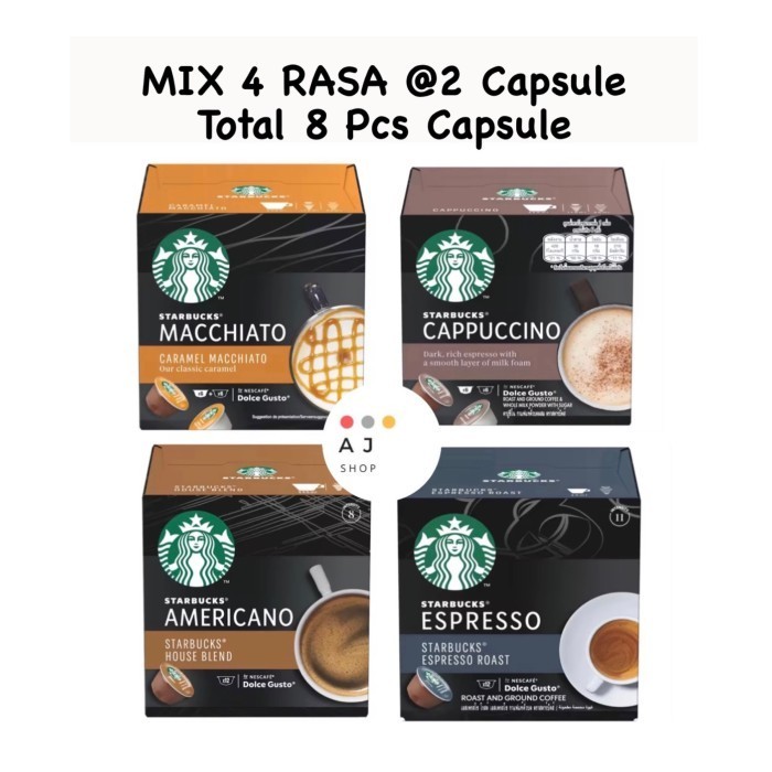 

Nescafe Dolce Gusto NDG Starbucks Coffee Capsule - Mix 4 Rasa