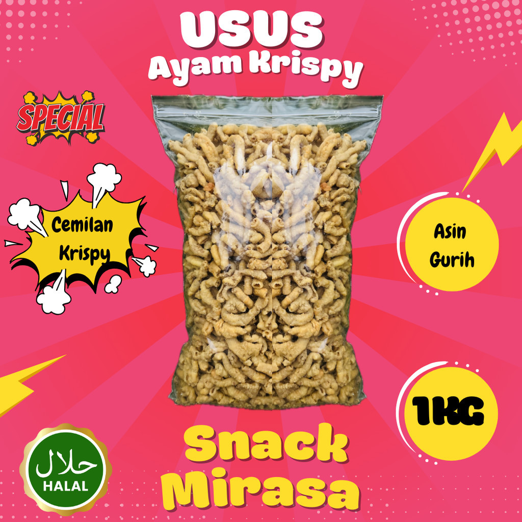 

Cemilan KERIPIK USUS AYAM 1 KG MURAH KILOAN / USUS CRISPY ORIGINAL SNACK Kriukk snack Food