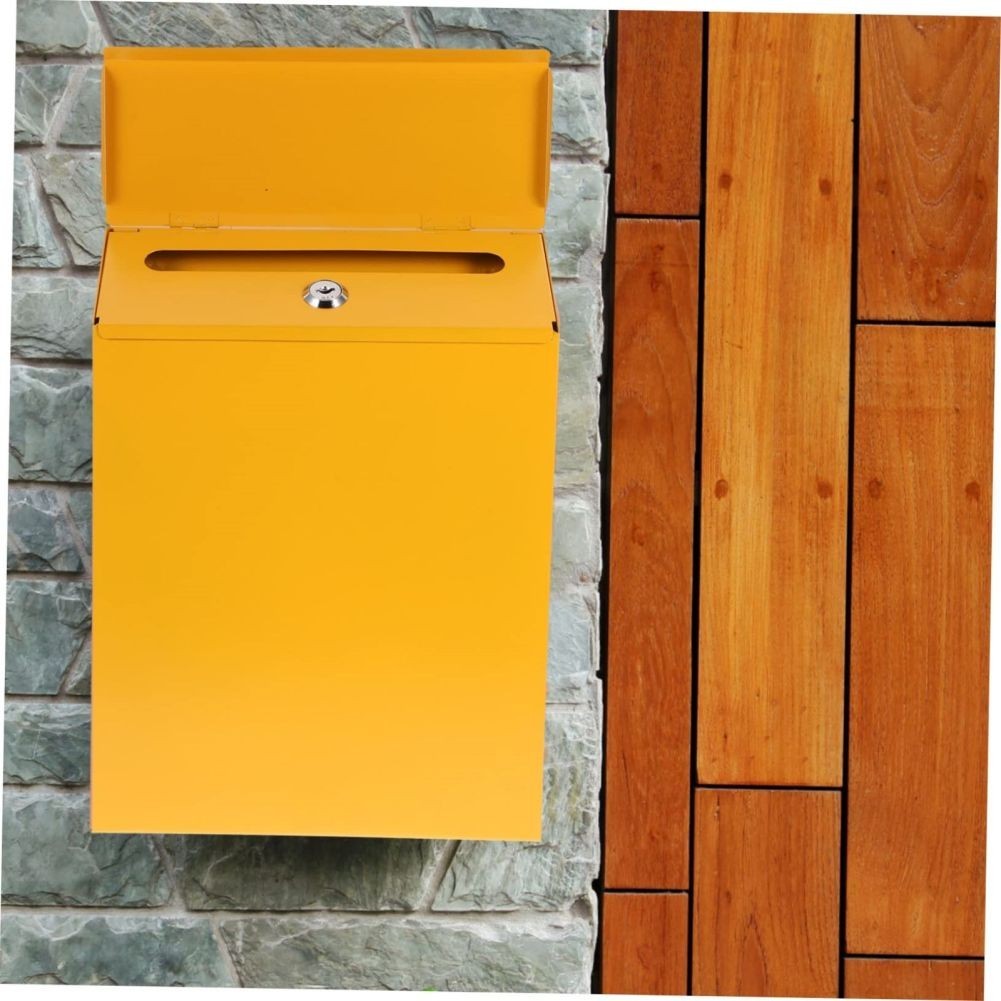 

Mailbox With Key Lock Metal Wall Mount Locking Mailbox Secure Postbox For Front Door Office Outdoor Garden Wall Hanging Decor