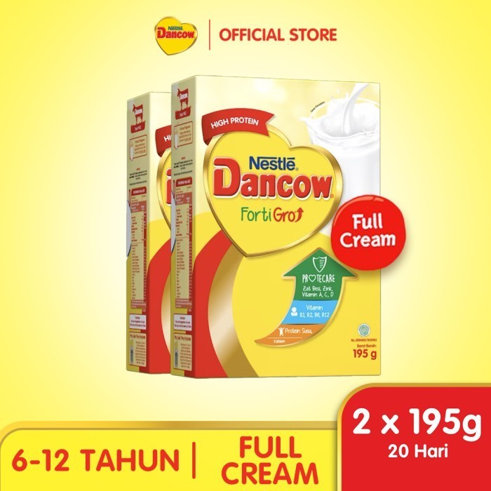 

TERJUAL Nestle DANCOW FortiGro Susu Bubuk Susu Anak Full Cream 195g x 2pcs