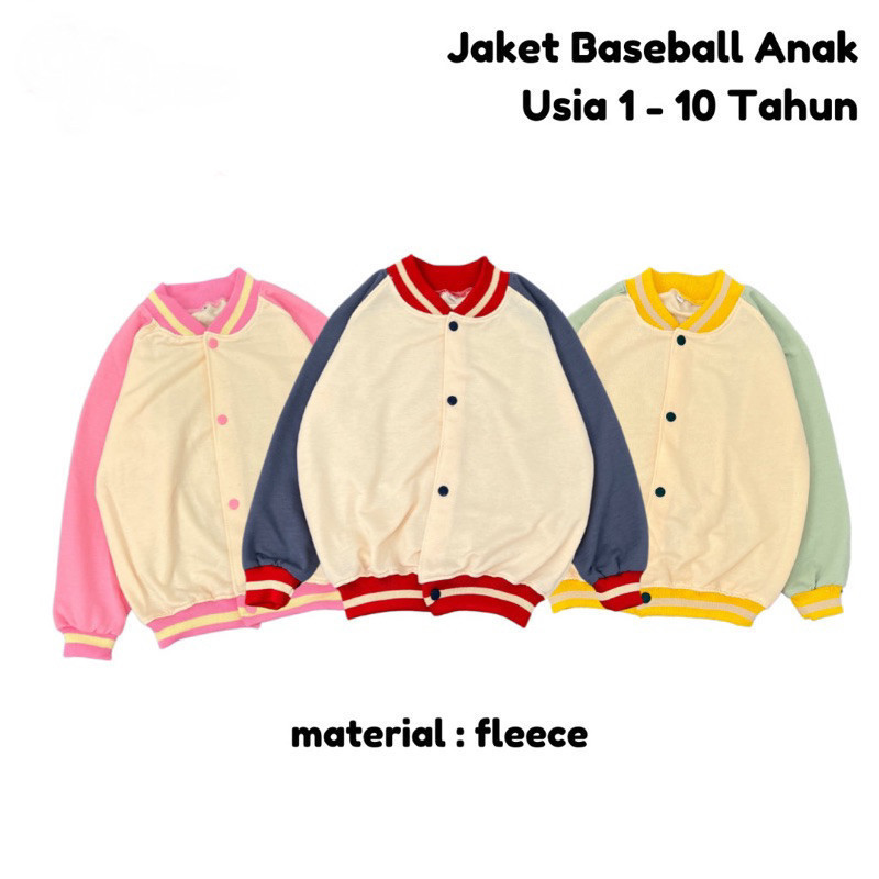 (Gratis ongkir dichat) Sweater Anak POLOS Varsity Baseball Anak
