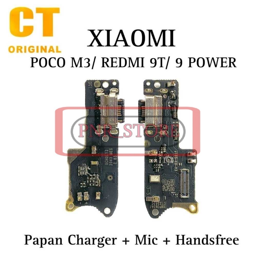 Original CT Ada IC - Papan PCB Charger Mic Handsfree Xiaomi Poco M3 / Redmi 9T / Redmi 9 Power - Fle