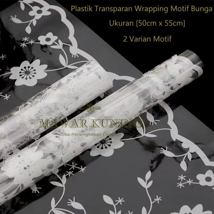 

[ 5 Lembar ] Wrapping Plastik Transparan Motif Bunga / Kertas Bunga