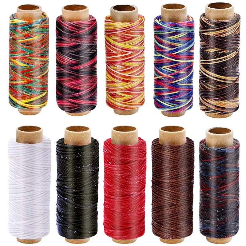 

KAOBUY 10PCS High Quality Durable Leather Waxed Thread Cord For Leather Repair ,Bookbinding,DIY Hand Stitching Thread