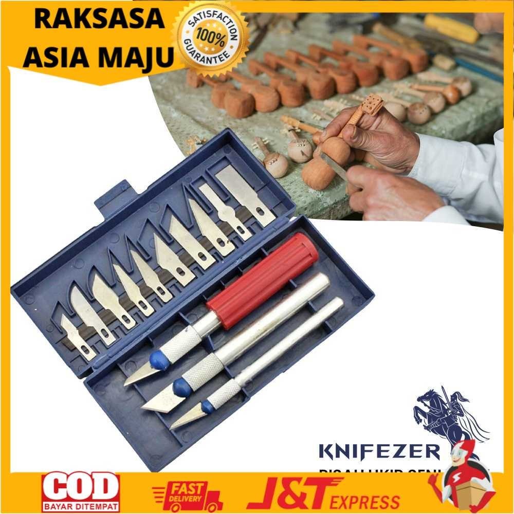 

KNIFEZER Set Pisau Ukir Seni 13 in 1 Crafting Knife 3 Handle - A-003