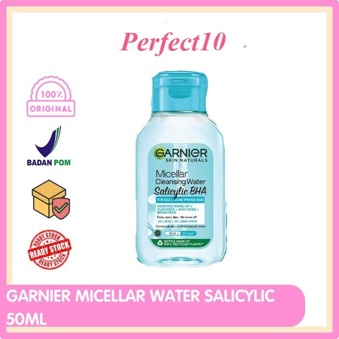 GARNIER MICELLAR CLEANSING WATER SALICYLIC BHA BIRU 50ML