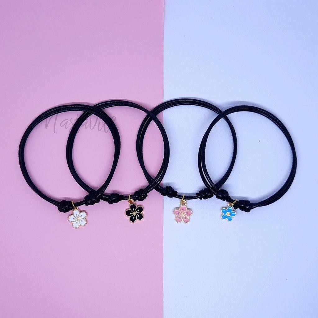 Gelang Couple sahabat pacar bestie 4 orang minimalis bunga murah SoloFashionUpdate