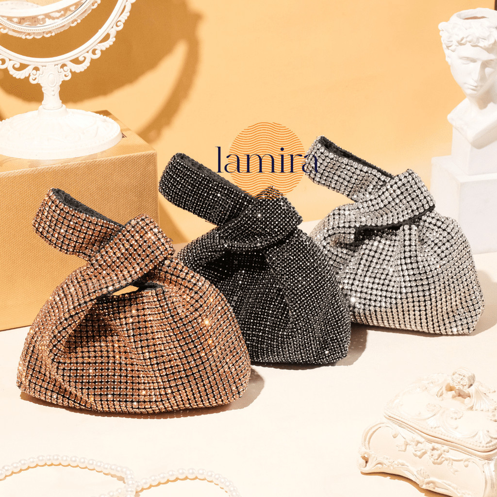 Tas Pesta Wanita J045 HandBag Mewah Clutch Jinjing Blingbling Tas Kondangan Simple Elegan SlingBag I