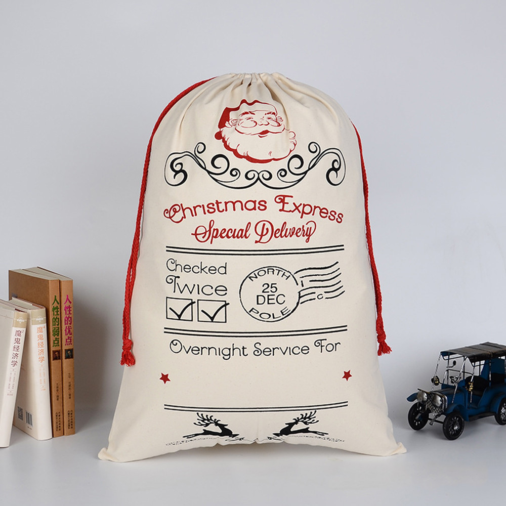 

Merry Christmas Santa Gift Sack Personalized Christmas Gift Bag Canvas Santa Sack Custom Name Kids Present Bag 50x70cm