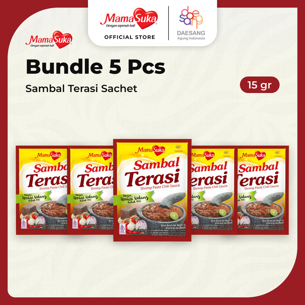 

Bundle 5 pcs - MamaSuka Sambal Terasi Sachet 15 gr
