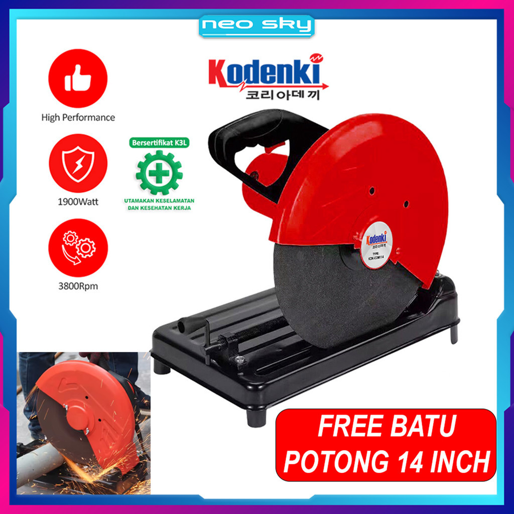 Mesin Gerinda Potong 14 Inch Cut Off Cutting Wheel Duduk Gergaji Gurinda Besi Metal Alumunium Kayu K