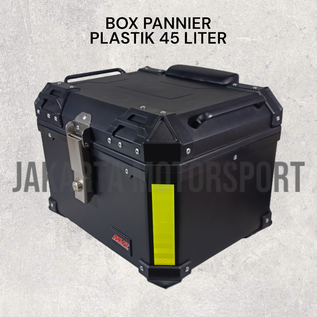 MHR Racing Top Case Box Plastik 45L Quick Release Pannier Tail Box Motor Touring Kotak + Sandaran