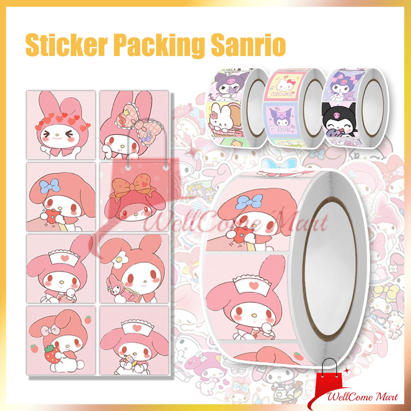 

1Rolls sticker sanrio kuromi / sticker thank you sanrio / Kuromi DIY Sticker Untuk Dekorasi Dekoratif