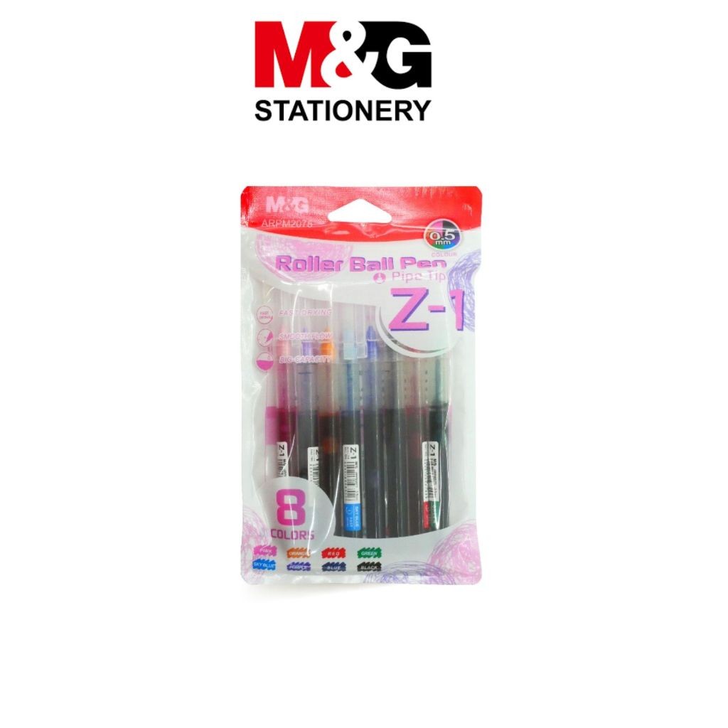

Set 8 Ballpen Roller M&G Z-1 #ARPM2075 Pulpen Warna Roller Ballpaint Warna Set 8- SHSNP
