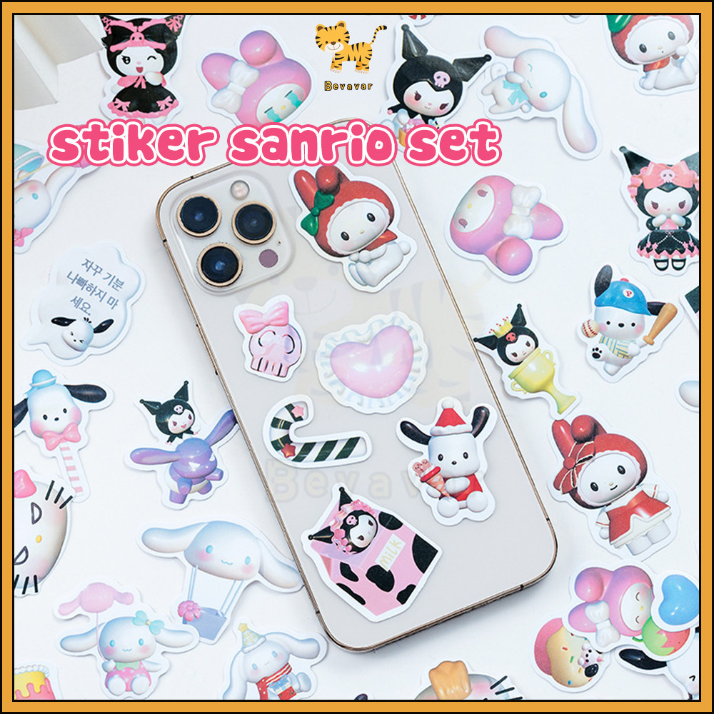 

ID Bevavar 100pcs Stiker Lucu Stiker Kartun 3d Gelas Air Stiker Tahan Air