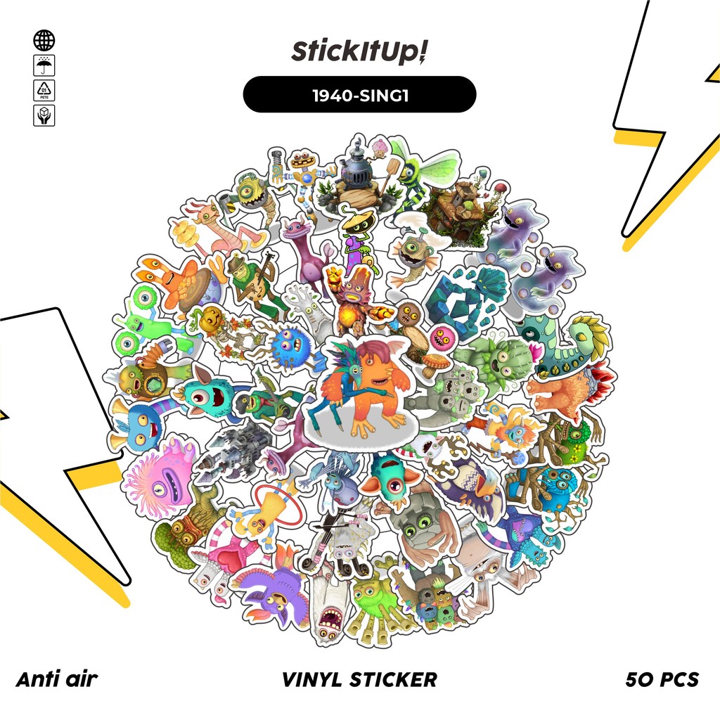 

COD✨ 50 Pcs Stiker Pack GAME SERIES MY SINGING MONSTERS CHARACTER MIX 01 Lucu Aesthetic Vynil Waterproof untuk Freebies Sticker Buku Journal Casing HP Laptop