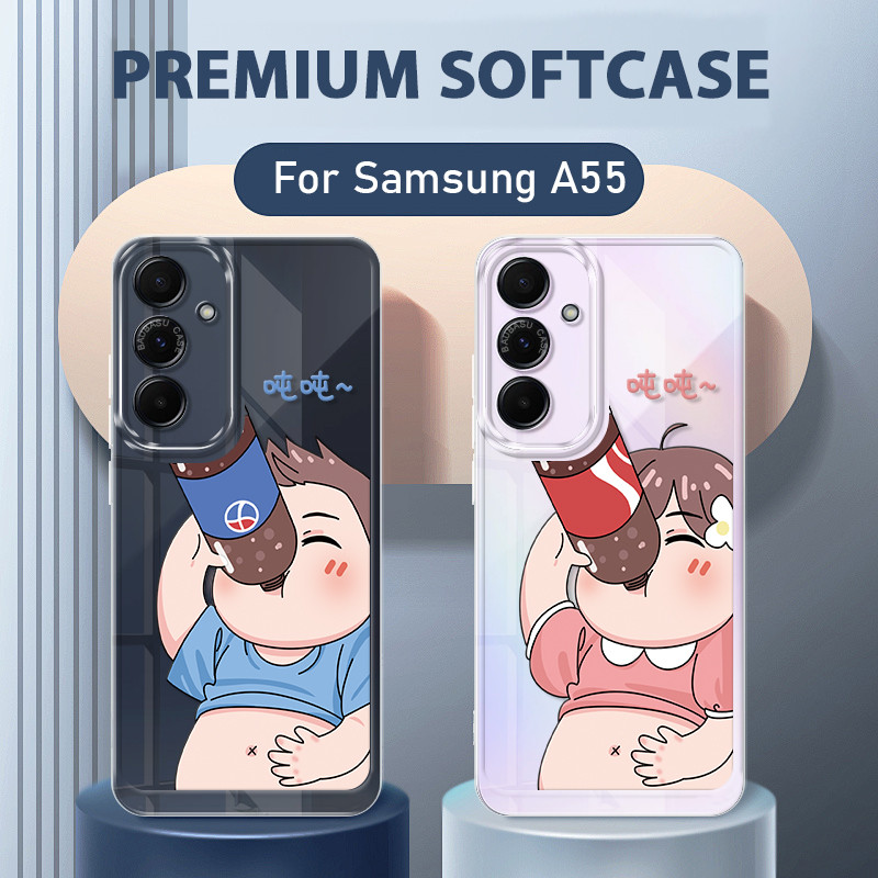 Boy Girl Couple Soft Case Samsung A55 5G Lucu Terbaru Casing Galaxy A55 5G Case Hp Clear Spiderman S