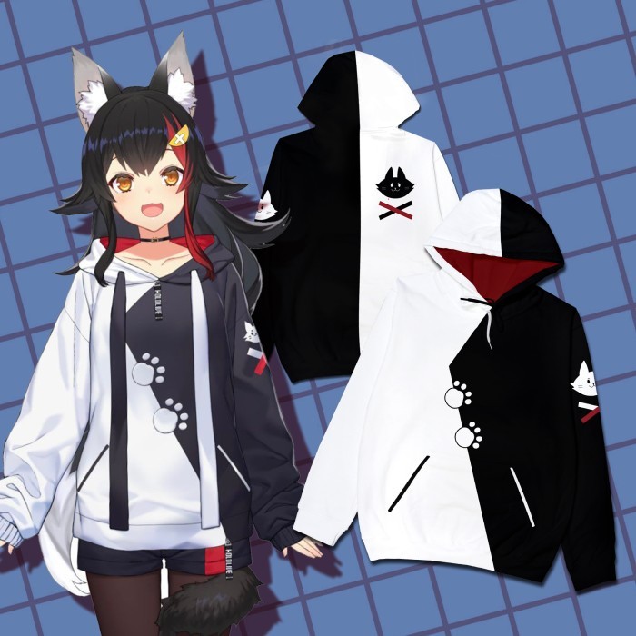 ✨TERLARIS✨ -Jaket Hoodie Ookami Mio Hololive || Vtuber Virtual Youtuber - XS