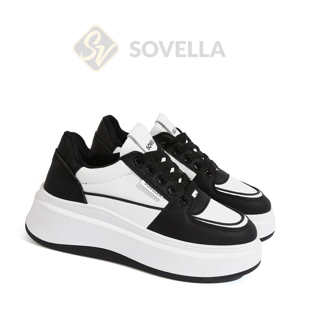 SOVELLA Leia Sepatu Wanita Sneakers Hitam Putih