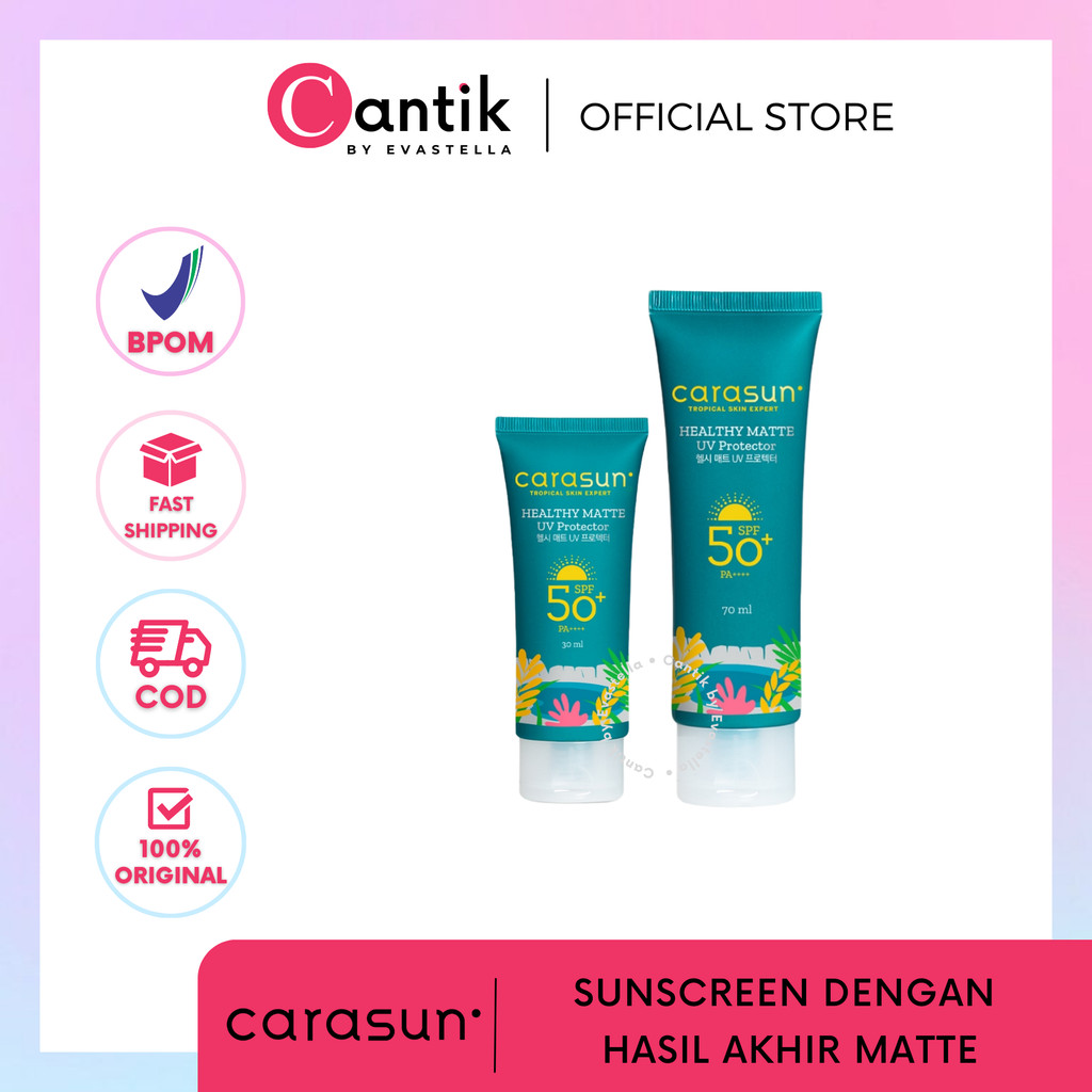 CANTIK - CARASUN Healthy Matte UV Protector SPF 50+ PA++++ 70ml/30ml - Carasun Matte Sunscreen - Car