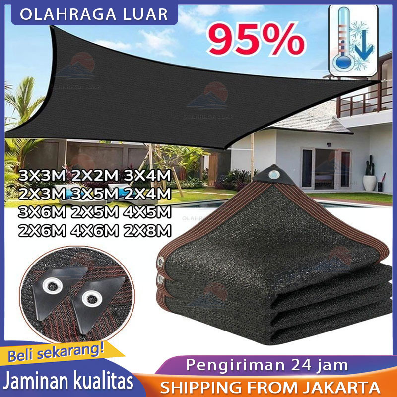 Paranet 95% Lebar Anti Panas Enkripsi 12-pin Jaring Paranet 2/3/4 Meter Shading Net Nylon  Pelindung